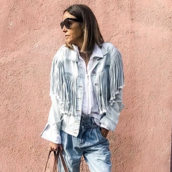One Teaspoon Florence fringed denim jacket XS New - Picture 1 of 16